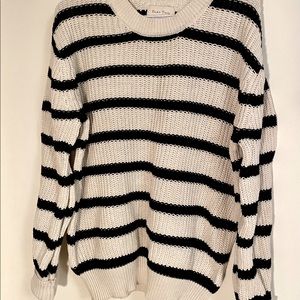 Part Two large cream and navy striped sweater XL